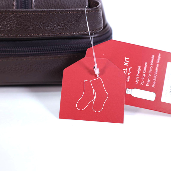 Perry Ellis Portfolio Dome Toiletry Faux Leather Travel Bag - Brown - NWT - Picture 9 of 11